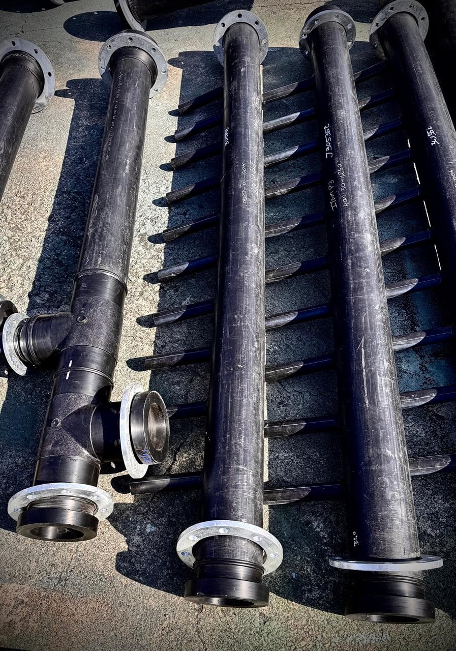 HDPE pipe sections fabricated for Mozambique project