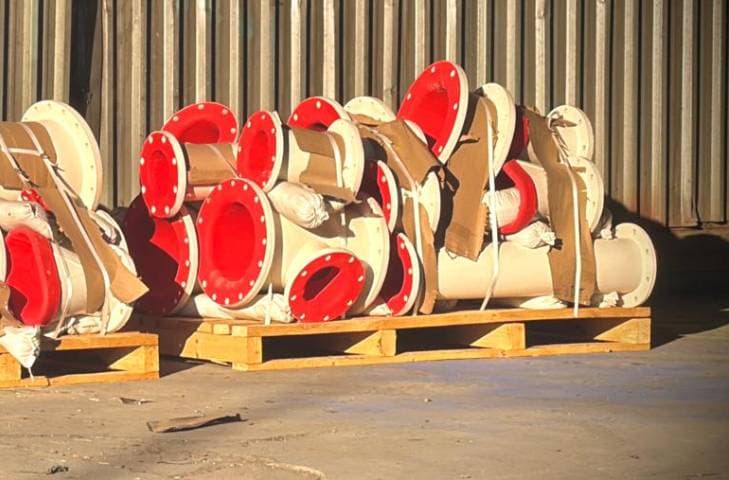 AU premium 60 Shore rubber lined fitting for Mozambique mine