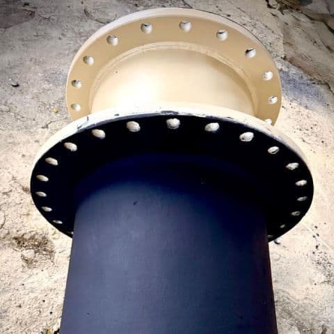 AU 40 Black rubber lined flanged fitting for Namibian mine