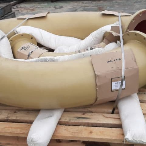 Large diameter rubber lined fitting for Mozambique mine