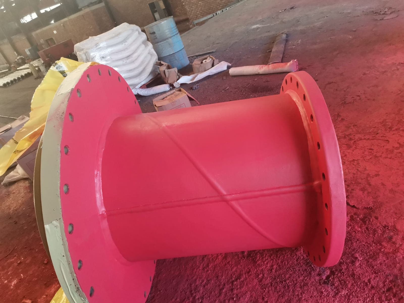 Completed rubber lined fittings batch for titanium project